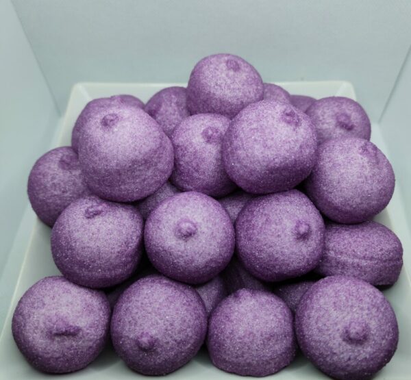 Bolas violetas espumas dulces 10 unidades