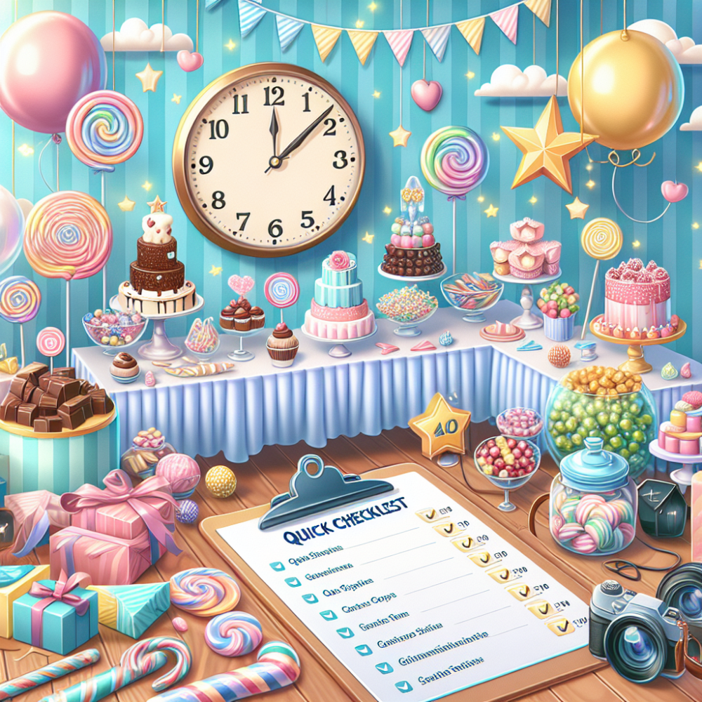 Checklist expres para montar una mesa dulce infantil en 2 horas