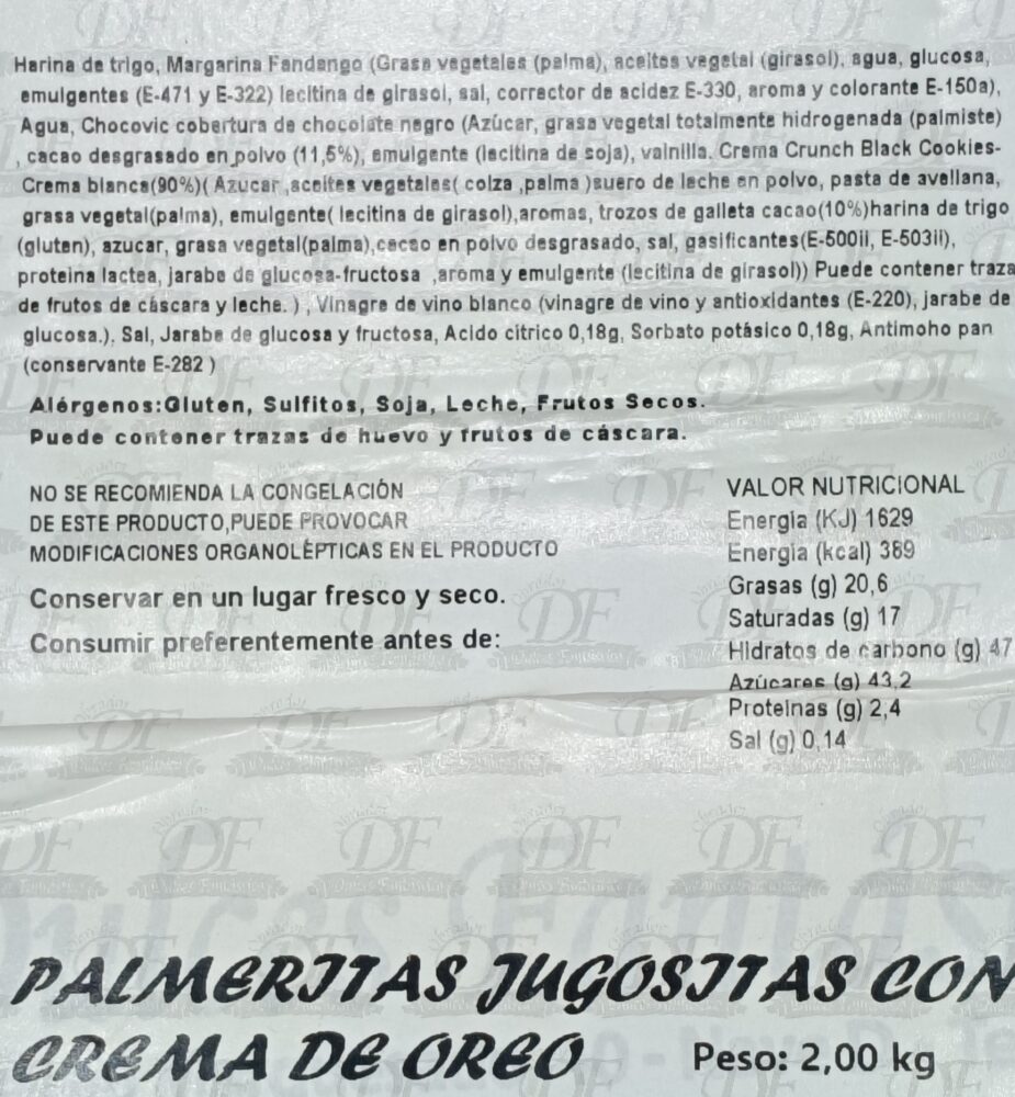 PALMERAS JUGOSAS OREO HOJALDRE - Imagen 3
